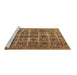 Sideview of Machine Washable Persian Brown Traditional Rug, wshtr2281brn