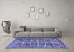 Machine Washable Persian Blue Traditional Rug in a Living Room, wshtr2281blu