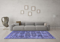 Machine Washable Persian Blue Traditional Rug, wshtr2281blu