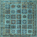 Square Machine Washable Persian Light Blue Traditional Rug, wshtr2281lblu