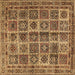 Square Machine Washable Persian Brown Traditional Rug, wshtr2281brn