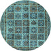 Round Persian Light Blue Traditional Rug, tr2281lblu