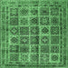 Square Machine Washable Persian Emerald Green Traditional Area Rugs, wshtr2281emgrn