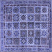 Square Persian Blue Traditional Rug, tr2281blu