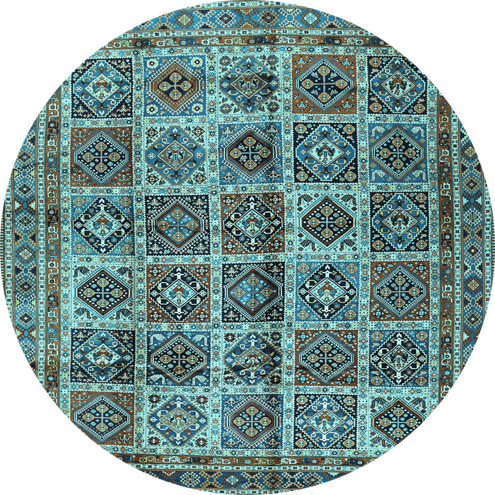 Round Machine Washable Persian Light Blue Traditional Rug, wshtr2281lblu