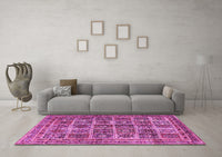 Machine Washable Persian Pink Traditional Rug, wshtr2281pnk