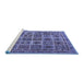 Sideview of Machine Washable Persian Blue Traditional Rug, wshtr2281blu