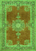 Serging Thickness of Machine Washable Persian Green Traditional Area Rugs, wshtr2282grn