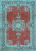 Machine Washable Persian Light Blue Traditional Rug, wshtr2282lblu