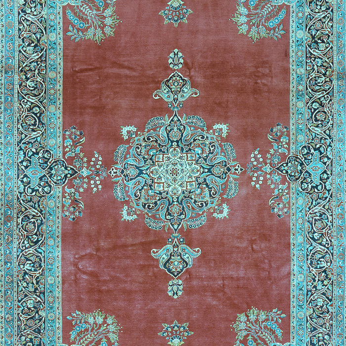 Machine Washable Persian Light Blue Traditional Rug, wshtr2282lblu