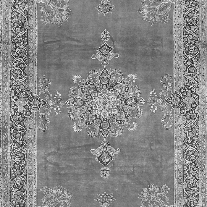 Serging Thickness of Machine Washable Persian Gray Traditional Rug, wshtr2282gry