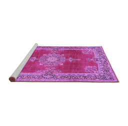 Sideview of Machine Washable Persian Purple Traditional Area Rugs, wshtr2282pur
