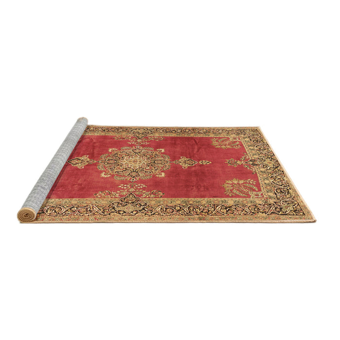 Sideview of Machine Washable Persian Brown Traditional Rug, wshtr2282brn