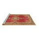 Sideview of Machine Washable Persian Brown Traditional Rug, wshtr2282brn