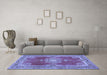 Machine Washable Persian Blue Traditional Rug in a Living Room, wshtr2282blu