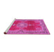 Sideview of Machine Washable Persian Pink Traditional Rug, wshtr2282pnk