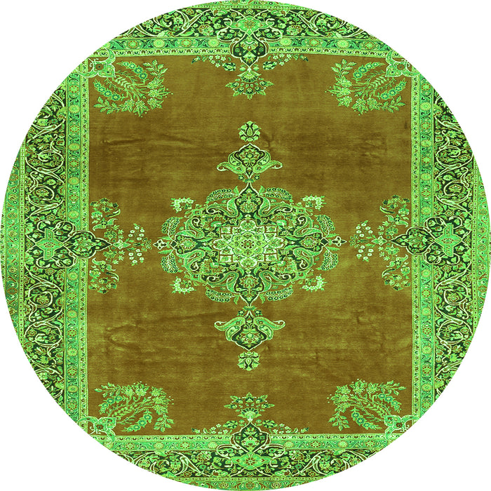 Square Persian Green Traditional Rug, tr2282grn