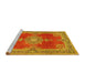 Sideview of Machine Washable Persian Yellow Traditional Rug, wshtr2282yw