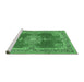 Sideview of Machine Washable Persian Emerald Green Traditional Area Rugs, wshtr2282emgrn