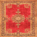 Serging Thickness of Persian Orange Traditional Rug, tr2282org