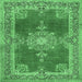 Square Persian Emerald Green Traditional Rug, tr2282emgrn