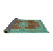 Sideview of Persian Turquoise Traditional Rug, tr2282turq