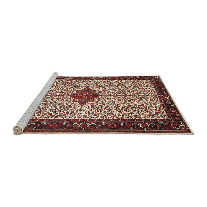 Sideview of Machine Washable Traditional Light French Beige Brown Rug, wshtr2283