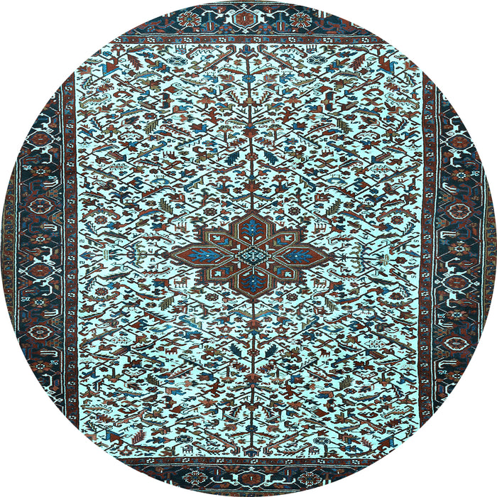 Round Persian Light Blue Traditional Rug, tr2283lblu