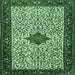 Square Persian Emerald Green Traditional Rug, tr2283emgrn