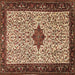 Square Machine Washable Persian Brown Traditional Rug, wshtr2283brn