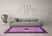 Machine Washable Persian Purple Traditional Area Rugs in a Living Room, wshtr2283pur