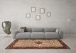 Machine Washable Persian Brown Traditional Rug in a Living Room,, wshtr2283brn