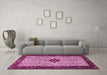 Machine Washable Persian Pink Traditional Rug in a Living Room, wshtr2283pnk