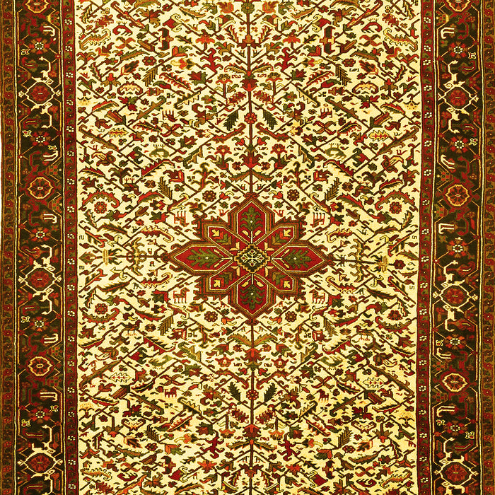 Machine Washable Persian Yellow Traditional Rug, wshtr2283yw