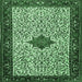 Square Machine Washable Persian Emerald Green Traditional Area Rugs, wshtr2283emgrn