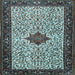 Square Machine Washable Persian Light Blue Traditional Rug, wshtr2283lblu