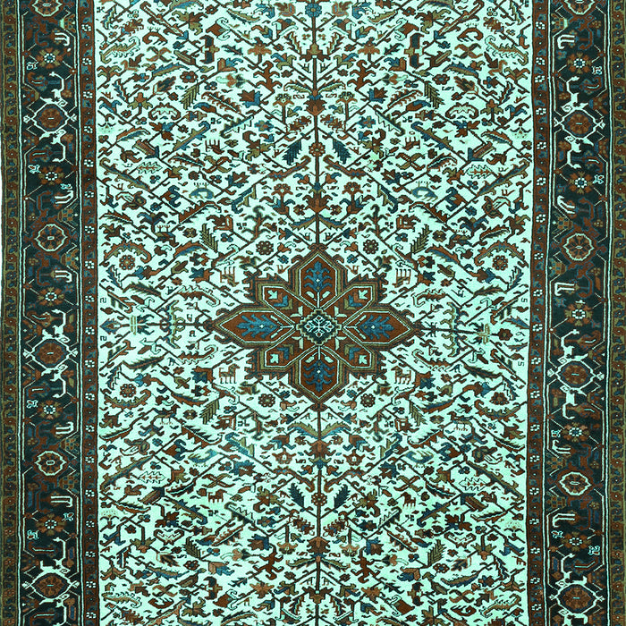 Machine Washable Persian Turquoise Traditional Area Rugs, wshtr2283turq