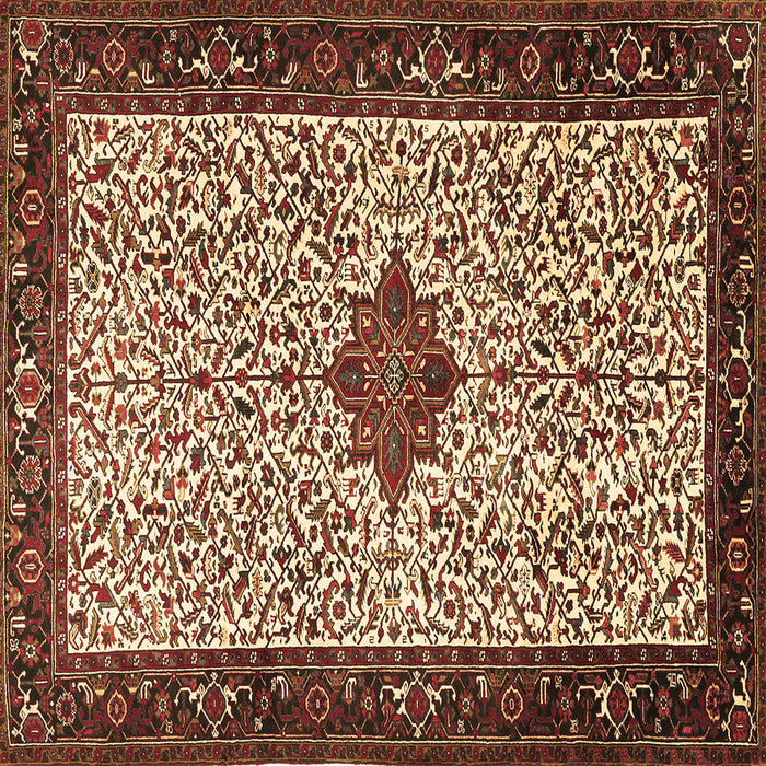 Square Persian Brown Traditional Rug, tr2283brn