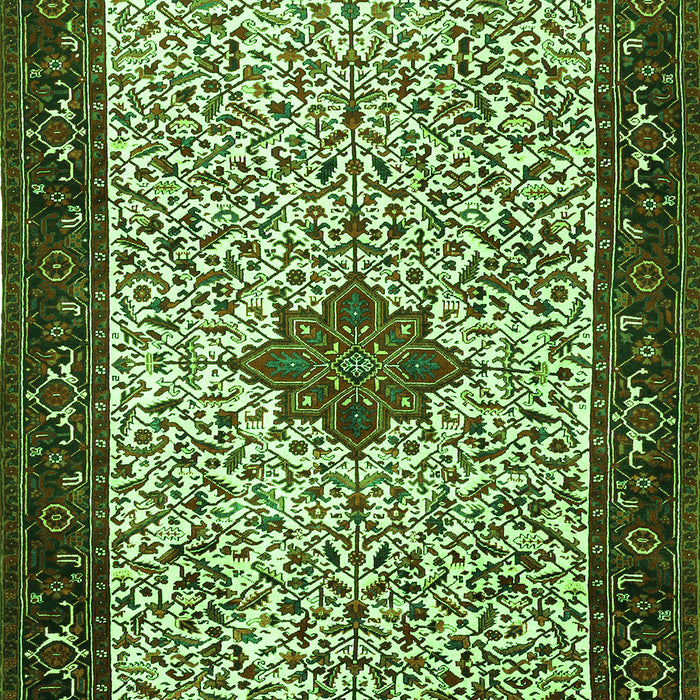 Serging Thickness of Machine Washable Persian Green Traditional Area Rugs, wshtr2283grn