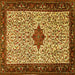 Square Machine Washable Persian Yellow Traditional Rug, wshtr2283yw