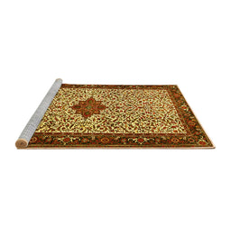 Sideview of Machine Washable Persian Yellow Traditional Rug, wshtr2283yw