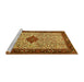 Sideview of Machine Washable Persian Yellow Traditional Rug, wshtr2283yw