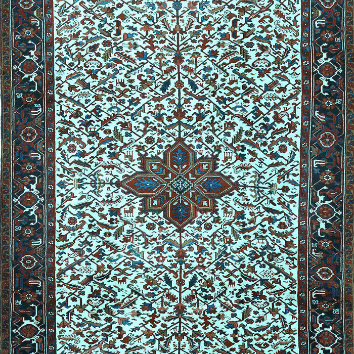 Machine Washable Persian Light Blue Traditional Rug, wshtr2283lblu