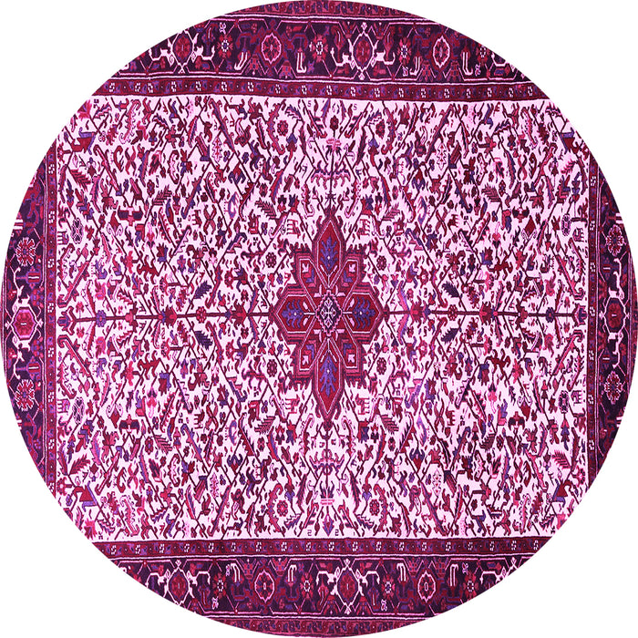 Round Persian Pink Traditional Rug, tr2283pnk