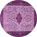 Round Persian Purple Traditional Rug, tr2283pur