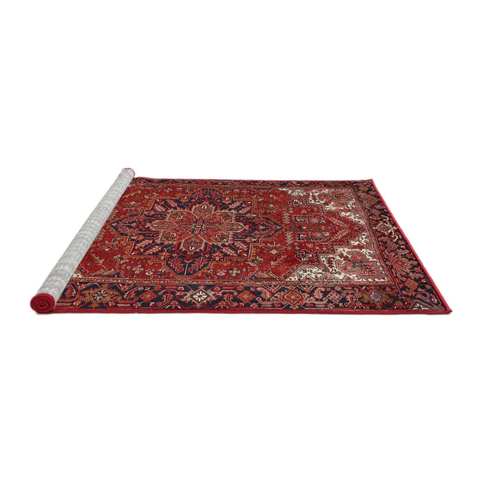 Sideview of Machine Washable Traditional Rust Pink Rug, wshtr2284