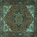 Square Persian Turquoise Traditional Rug, tr2284turq