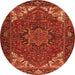 Square Persian Orange Traditional Rug, tr2284org