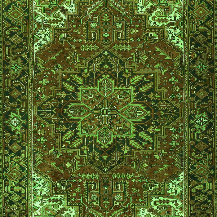 Serging Thickness of Machine Washable Persian Green Traditional Area Rugs, wshtr2284grn