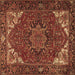 Square Persian Brown Traditional Rug, tr2284brn